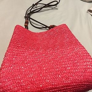 Pink Sunbay straw handbag
